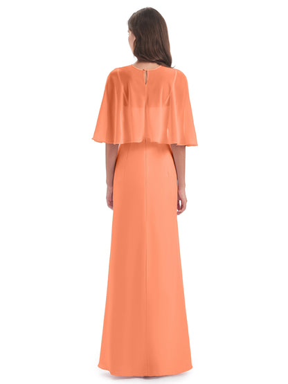 Tara Trumpet Spaghetti Straps Chiffon Long Bridesmaid Dresses