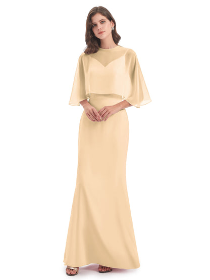 Tara Trumpet Spaghetti Straps Chiffon Long Bridesmaid Dresses