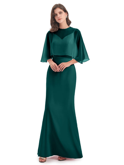 Tara Trumpet Spaghetti Straps Chiffon Long Bridesmaid Dresses