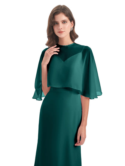 Tara Trumpet Spaghetti Straps Chiffon Long Bridesmaid Dresses