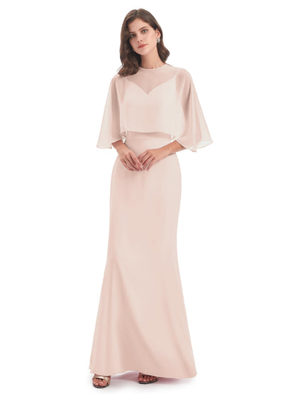 Tara Trumpet Spaghetti Straps Chiffon Long Bridesmaid Dresses