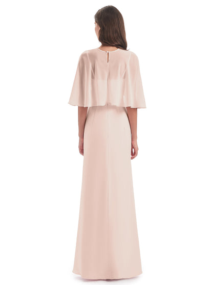 Tara Trumpet Spaghetti Straps Chiffon Long Bridesmaid Dresses
