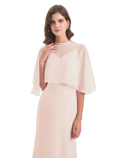 Tara Trumpet Spaghetti Straps Chiffon Long Bridesmaid Dresses