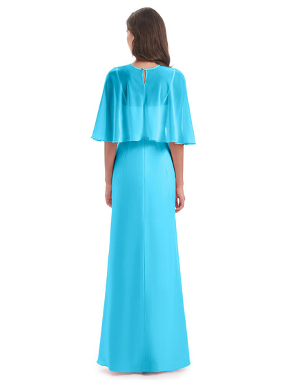 Tara Trumpet Spaghetti Straps Chiffon Long Bridesmaid Dresses