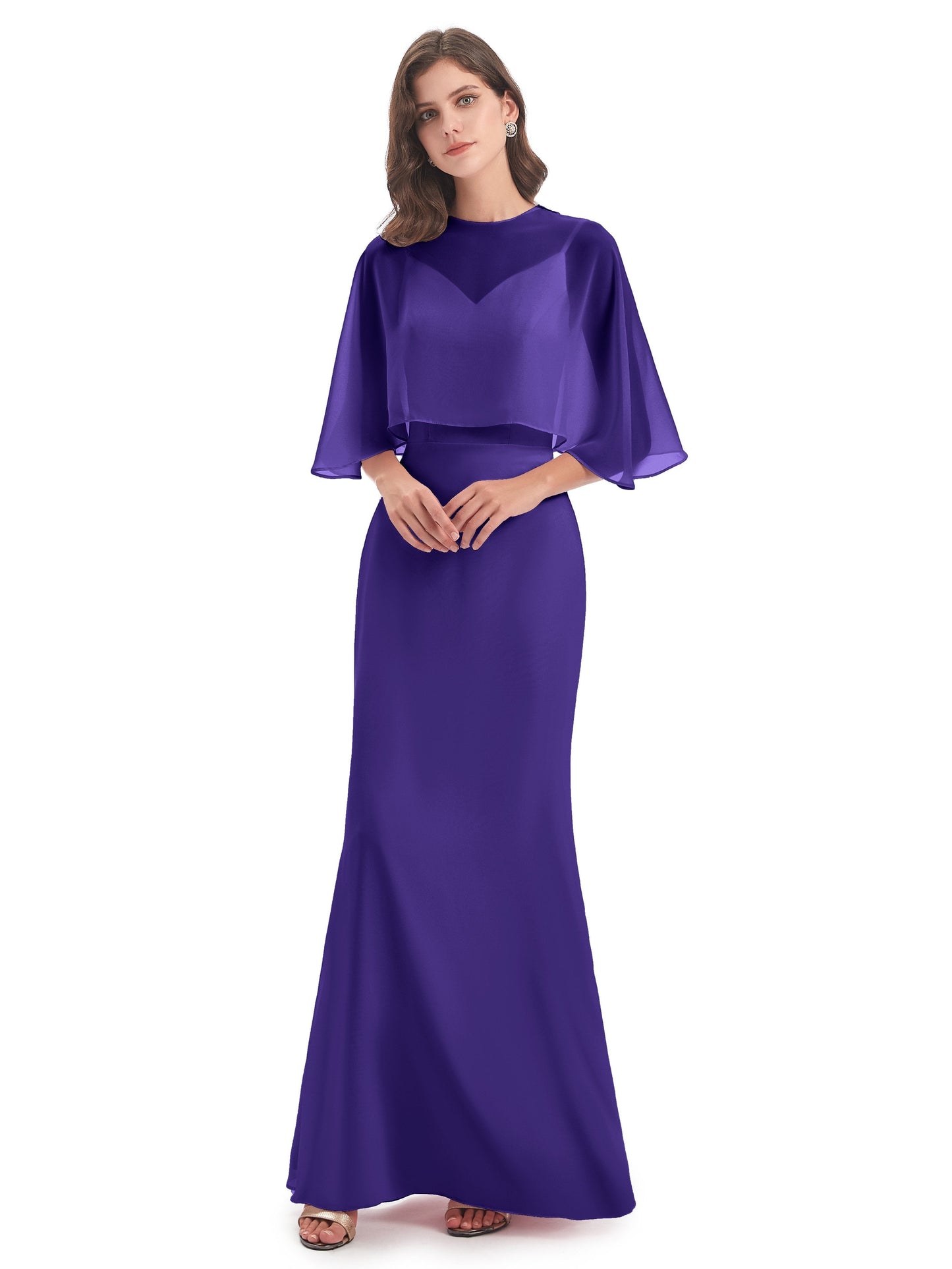 Tara Trumpet Spaghetti Straps Chiffon Long Bridesmaid Dresses