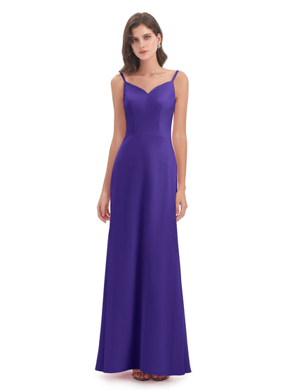 Tara Trumpet Spaghetti Straps Chiffon Long Bridesmaid Dresses