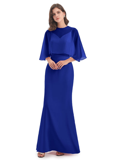 Tara Trumpet Spaghetti Straps Chiffon Long Bridesmaid Dresses
