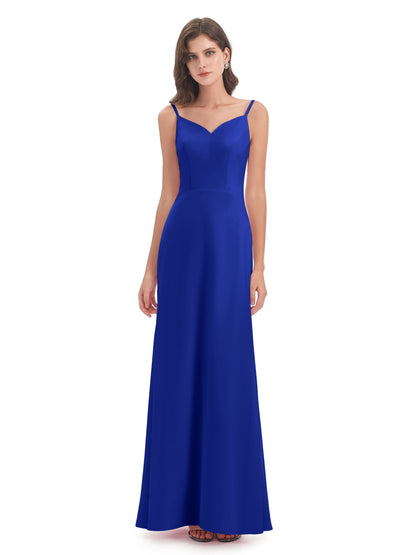 Tara Trumpet Spaghetti Straps Chiffon Long Bridesmaid Dresses