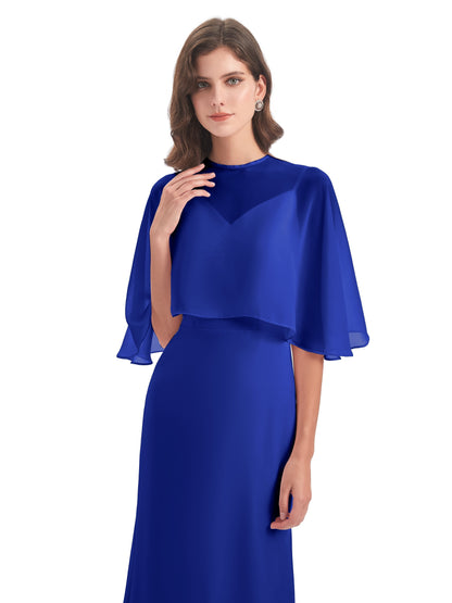 Tara Trumpet Spaghetti Straps Chiffon Long Bridesmaid Dresses
