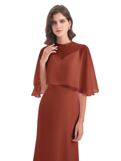 Tara Trumpet Spaghetti Straps Chiffon Long Bridesmaid Dresses