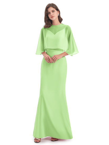 Tara Trumpet Spaghetti Straps Chiffon Long Bridesmaid Dresses