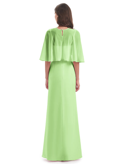 Tara Trumpet Spaghetti Straps Chiffon Long Bridesmaid Dresses