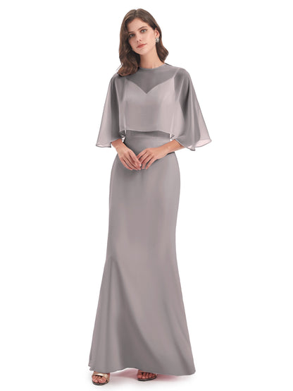 Tara Trumpet Spaghetti Straps Chiffon Long Bridesmaid Dresses