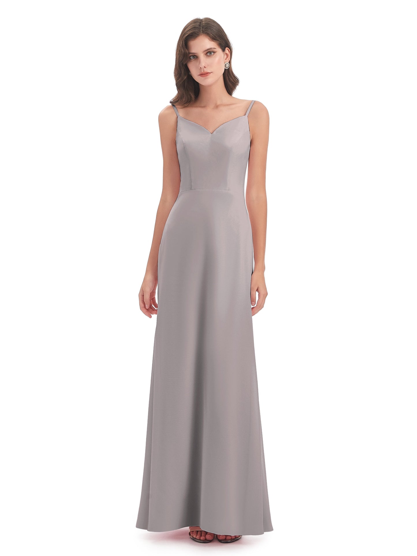 Tara Trumpet Spaghetti Straps Chiffon Long Bridesmaid Dresses