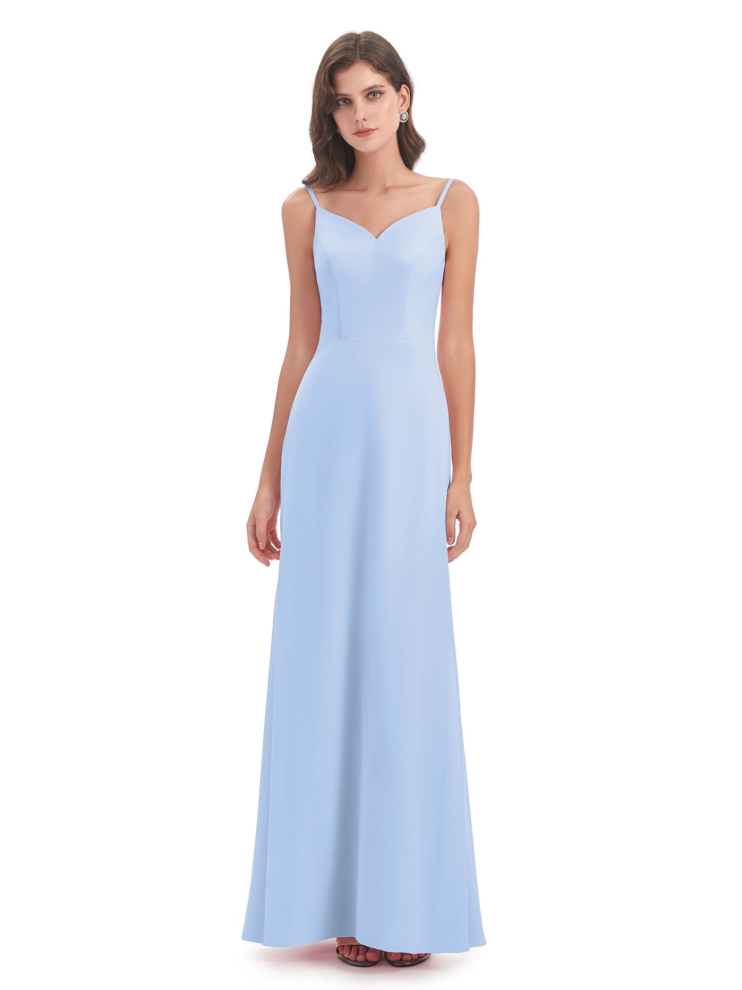 Tara Trumpet Spaghetti Straps Chiffon Long Bridesmaid Dresses
