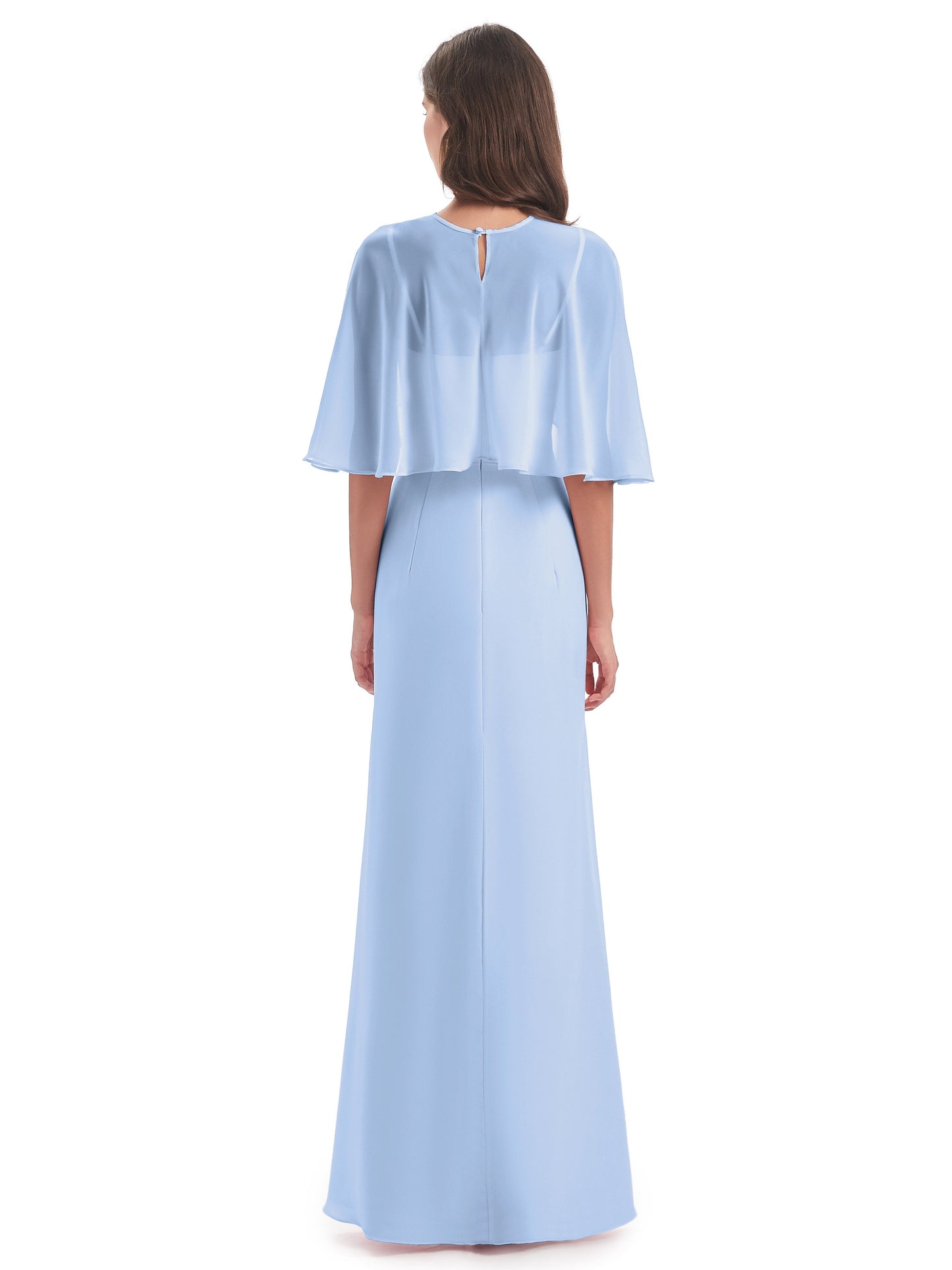 Tara Trumpet Spaghetti Straps Chiffon Long Bridesmaid Dresses