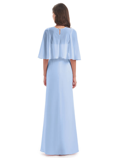 Tara Trumpet Spaghetti Straps Chiffon Long Bridesmaid Dresses