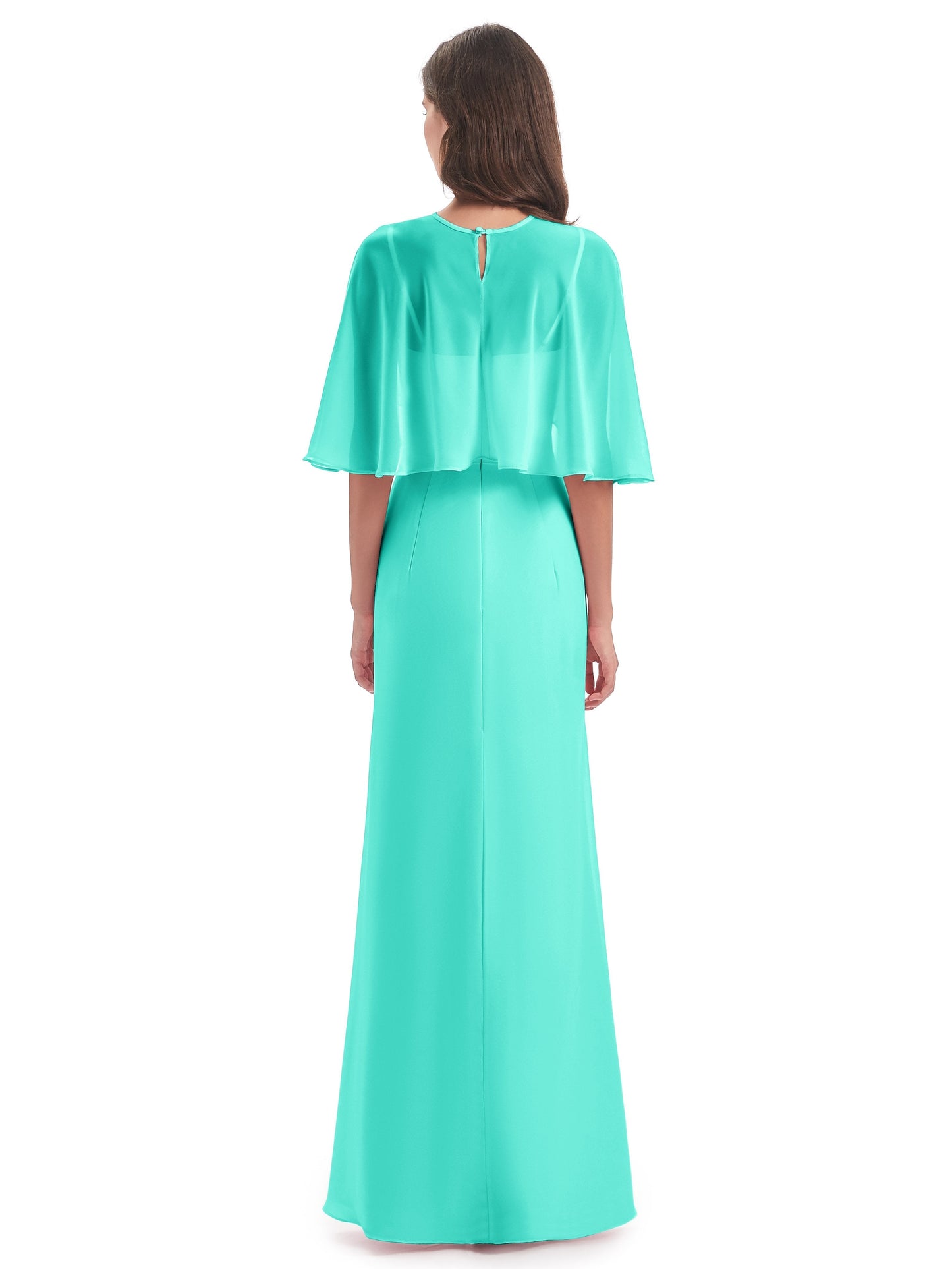 Tara Trumpet Spaghetti Straps Chiffon Long Bridesmaid Dresses