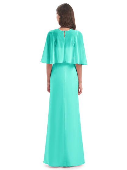 Tara Trumpet Spaghetti Straps Chiffon Long Bridesmaid Dresses