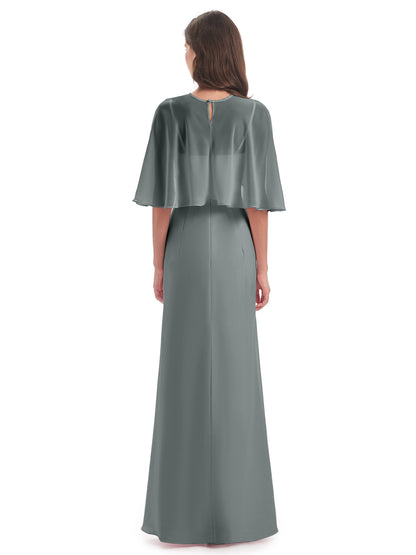 Tara Trumpet Spaghetti Straps Chiffon Long Bridesmaid Dresses