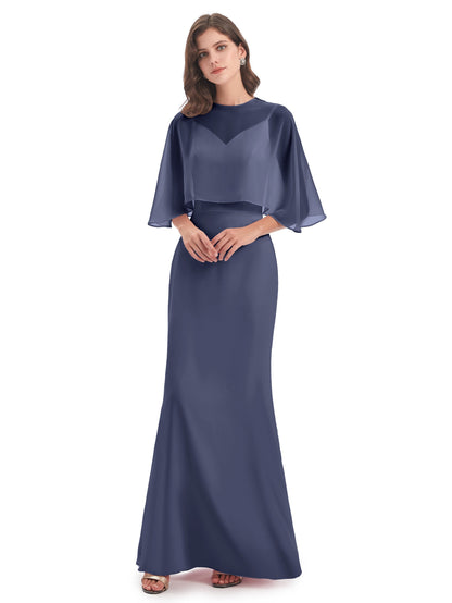 Tara Trumpet Spaghetti Straps Chiffon Long Bridesmaid Dresses