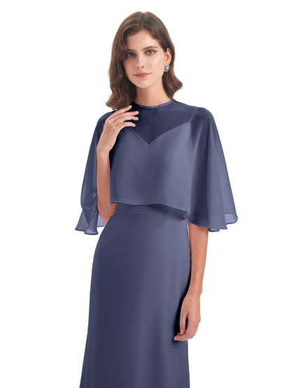 Tara Trumpet Spaghetti Straps Chiffon Long Bridesmaid Dresses