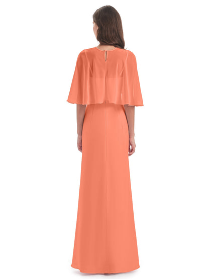 Tara Trumpet Spaghetti Straps Chiffon Long Bridesmaid Dresses