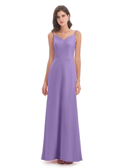 Tara Trumpet Spaghetti Straps Chiffon Long Bridesmaid Dresses