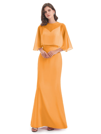 Tara Trumpet Spaghetti Straps Chiffon Long Bridesmaid Dresses