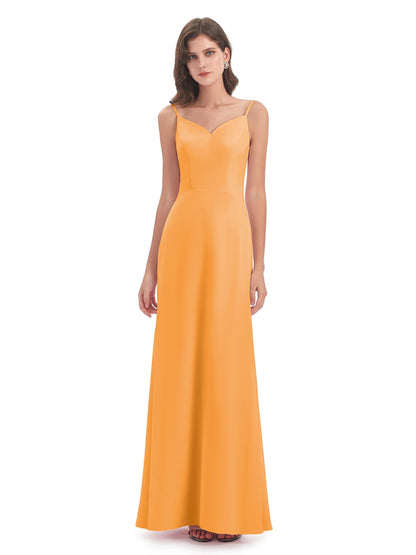 Tara Trumpet Spaghetti Straps Chiffon Long Bridesmaid Dresses