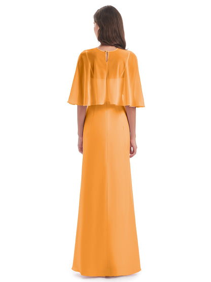 Tara Trumpet Spaghetti Straps Chiffon Long Bridesmaid Dresses