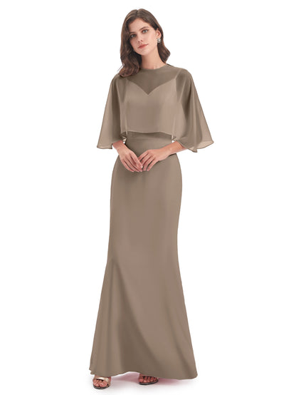 Tara Trumpet Spaghetti Straps Chiffon Long Bridesmaid Dresses
