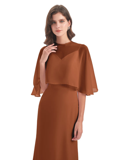 Tara Trumpet Spaghetti Straps Chiffon Long Bridesmaid Dresses