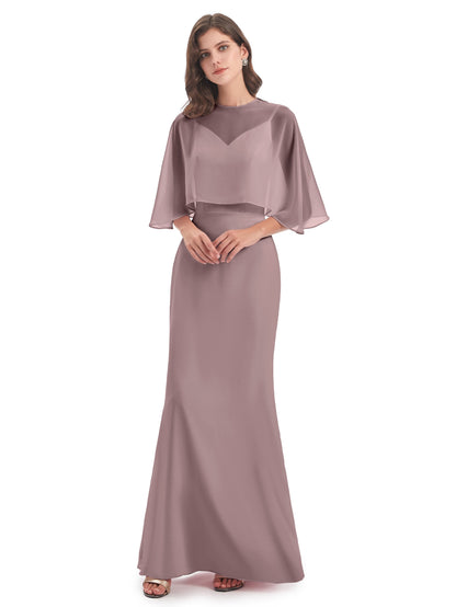 Tara Trumpet Spaghetti Straps Chiffon Long Bridesmaid Dresses