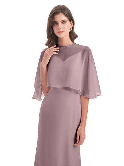 Tara Trumpet Spaghetti Straps Chiffon Long Bridesmaid Dresses