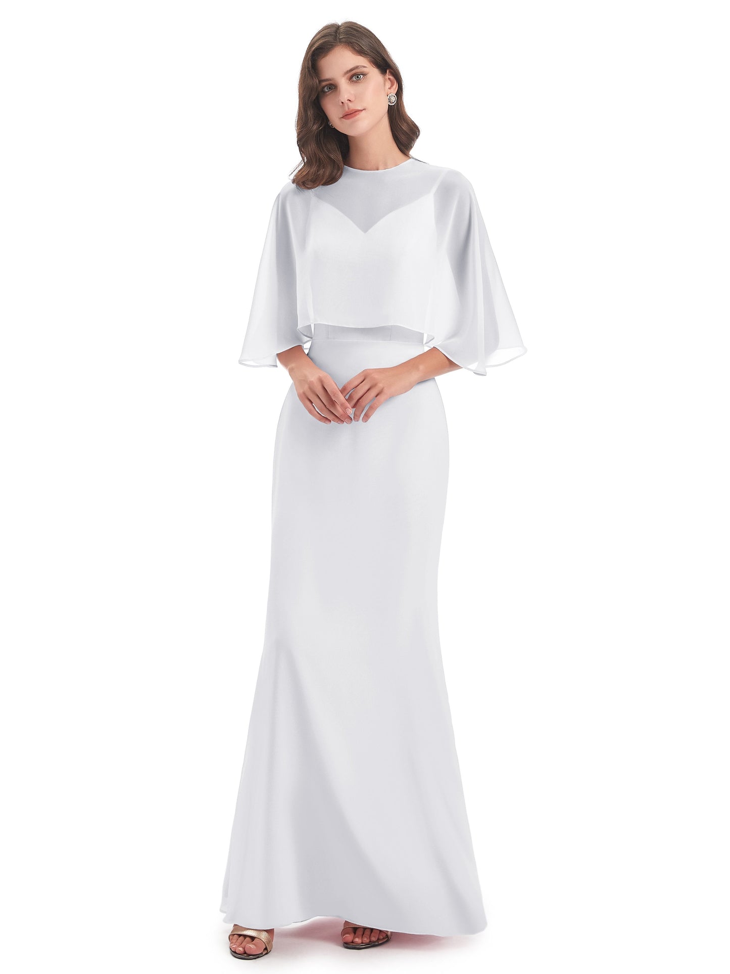 Tara Trumpet Spaghetti Straps Chiffon Long Bridesmaid Dresses