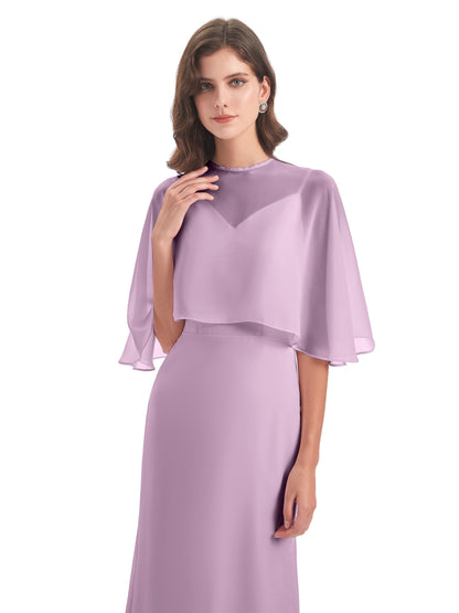 Tara Trumpet Spaghetti Straps Chiffon Long Bridesmaid Dresses