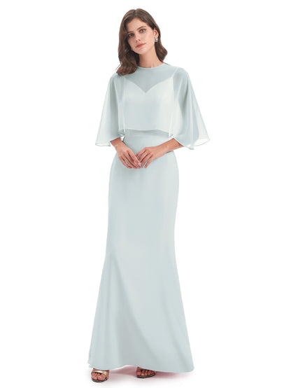 Tara Trumpet Spaghetti Straps Chiffon Long Bridesmaid Dresses