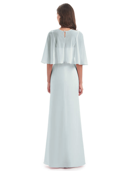 Tara Trumpet Spaghetti Straps Chiffon Long Bridesmaid Dresses