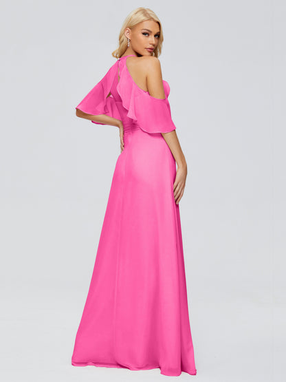 Taylor Off The Shoulder Split Chiffon Bridesmaid Dresses