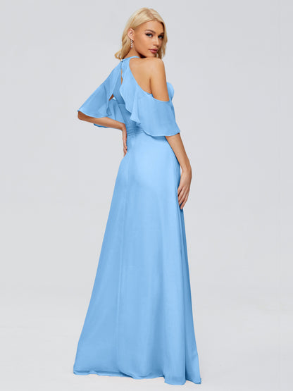 Taylor Off The Shoulder Split Chiffon Bridesmaid Dresses