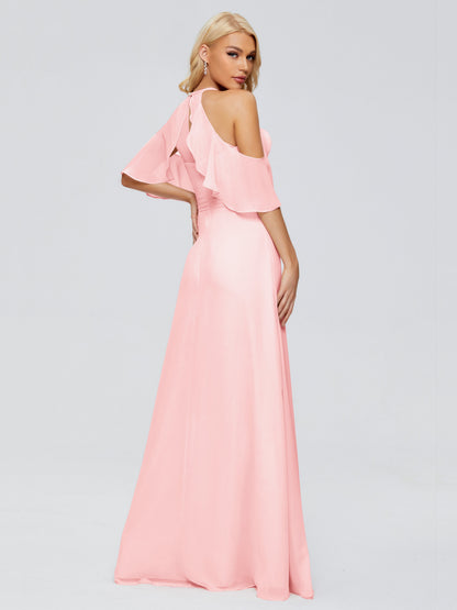 Taylor Off The Shoulder Split Chiffon Bridesmaid Dresses