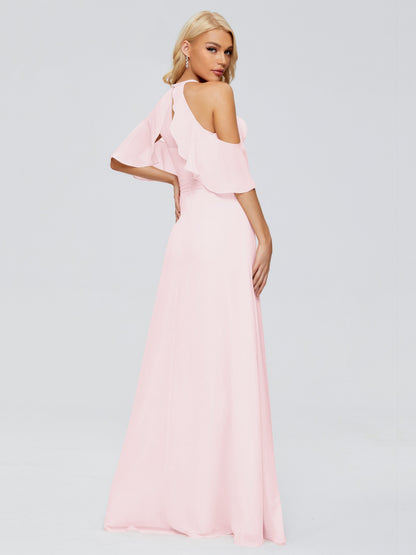 Taylor Off The Shoulder Split Chiffon Bridesmaid Dresses