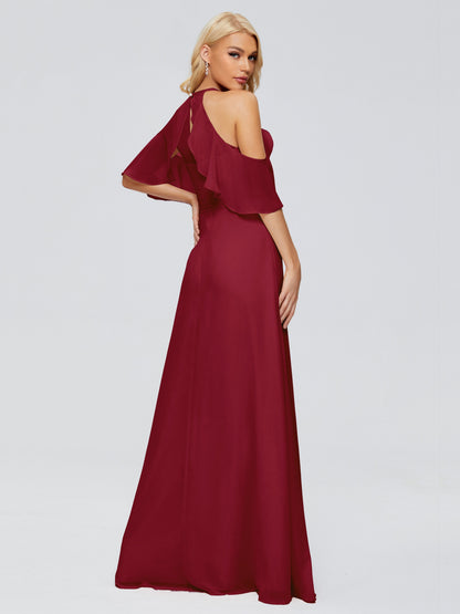 Taylor Off The Shoulder Split Chiffon Bridesmaid Dresses