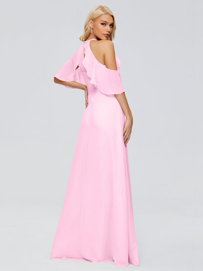 Taylor Off The Shoulder Split Chiffon Bridesmaid Dresses