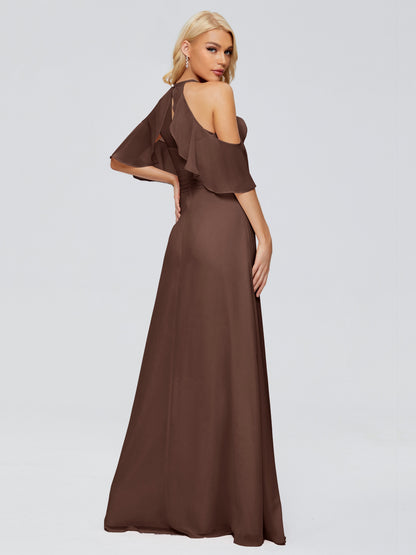 Taylor Off The Shoulder Split Chiffon Bridesmaid Dresses