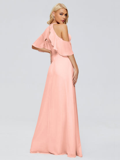 Taylor Off The Shoulder Split Chiffon Bridesmaid Dresses