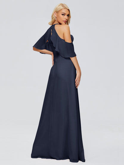 Taylor Off The Shoulder Split Chiffon Bridesmaid Dresses
