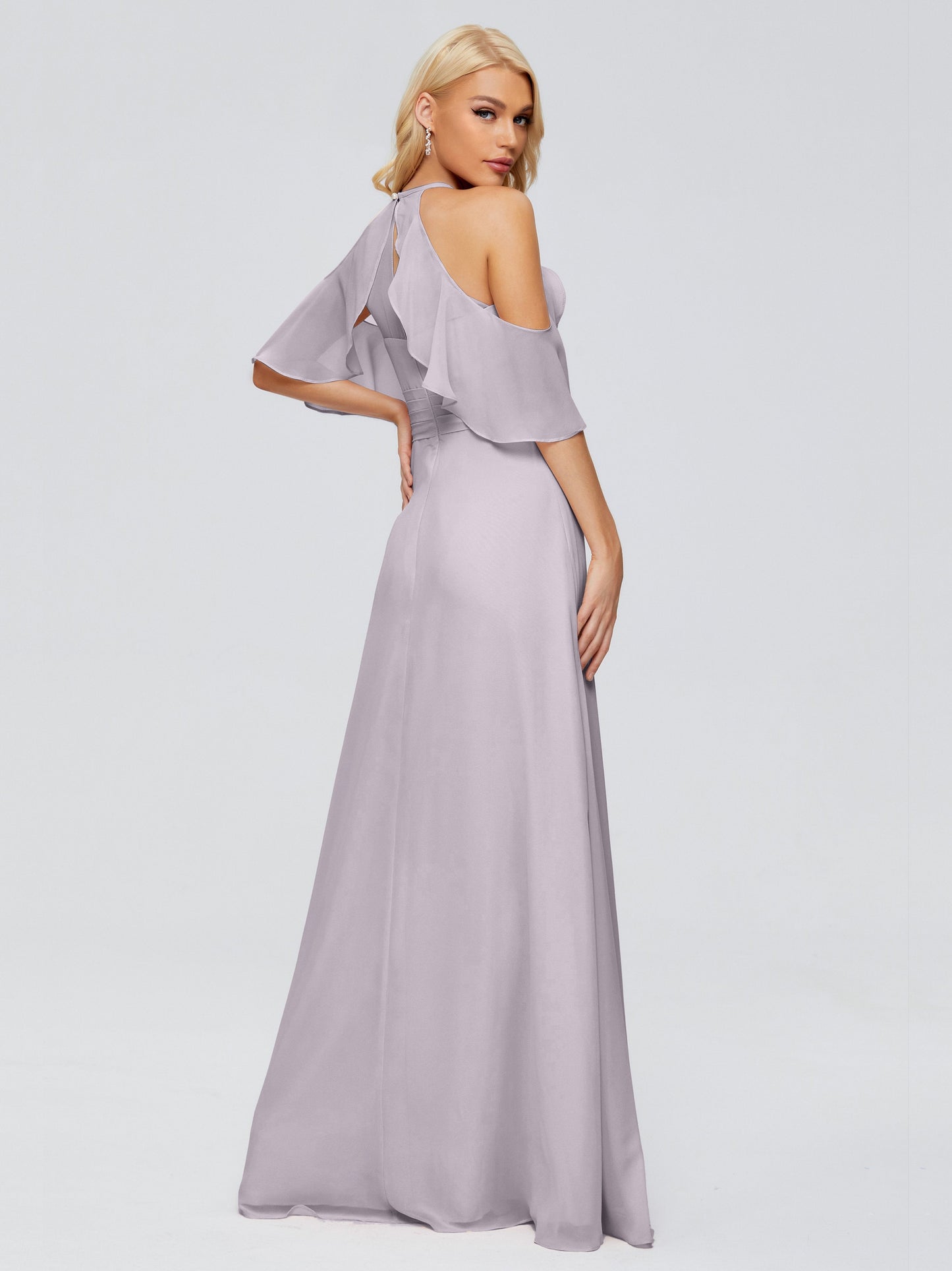 Taylor Off The Shoulder Split Chiffon Bridesmaid Dresses