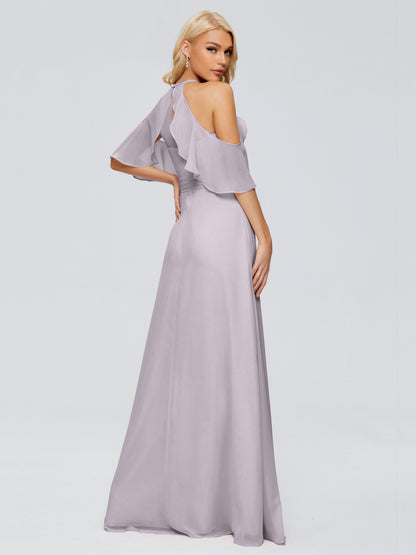 Taylor Off The Shoulder Split Chiffon Bridesmaid Dresses